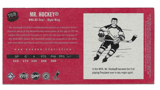 Gordie Howe® Autographed 2002-03 Upper Deck # T68 Vintage Card