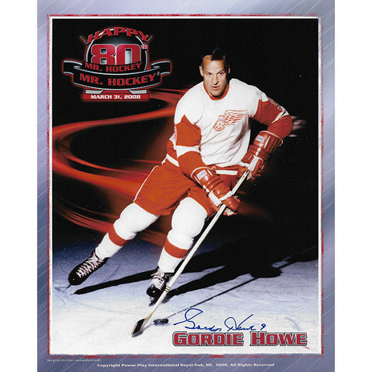 Gordie Howe® Autographed 8X10 Photo (80th Birthday)