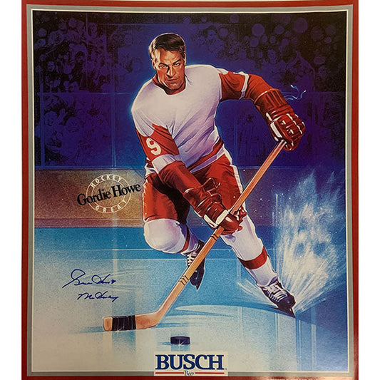 Gordie Howe® Autographed 15X17 Busch Beer Poster