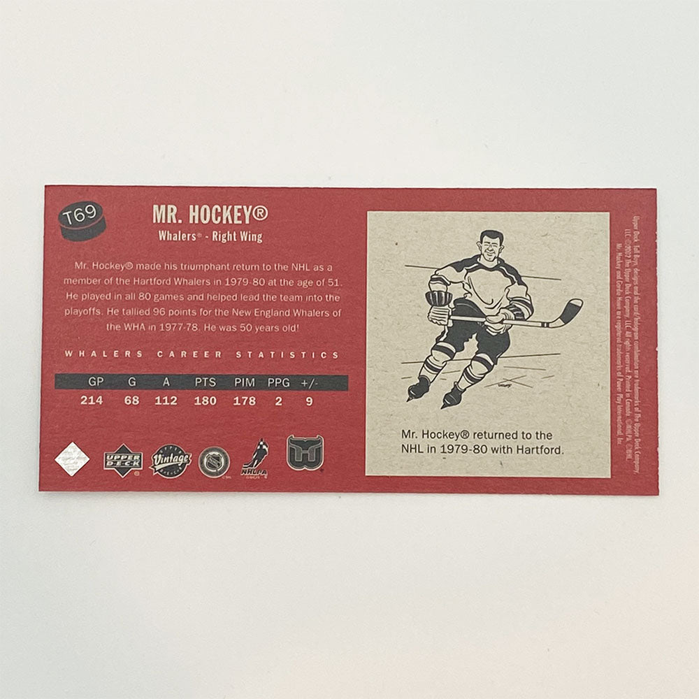 Gordie Howe® Autographed 2002-03 Upper Deck Vintage Tall Boys Hockey Card (#T69)