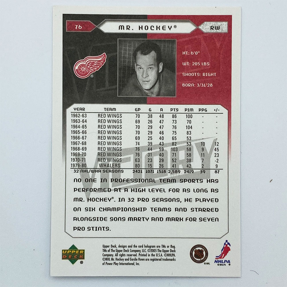 Gordie Howe® Autographed 2005-06 Upper Deck Victory Card