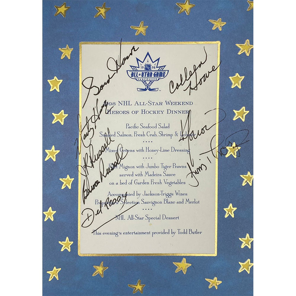 Gordie Howe® 1998 NHL All-Star Game Gift Bag w/Autographed Menu