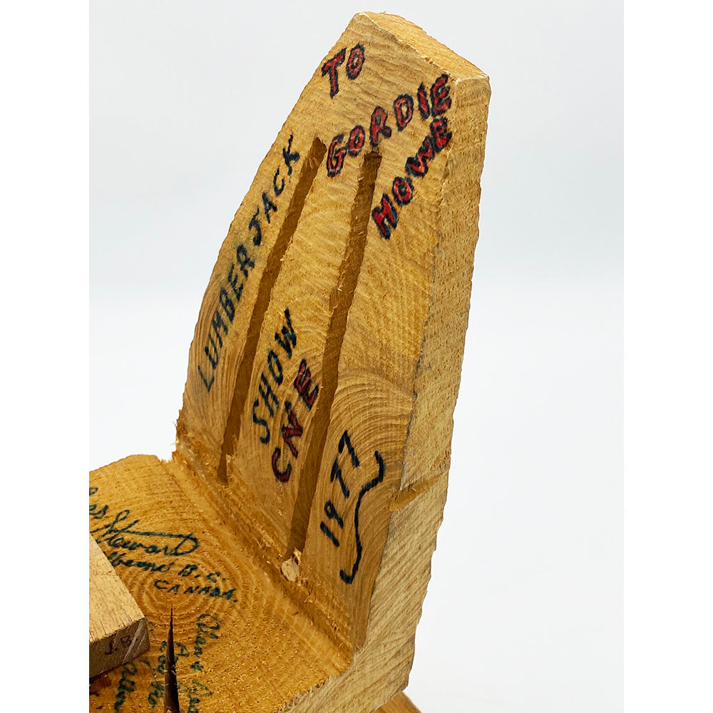Gordie Howe® Wood Carving - Gifted by the CNE Lumberjack Show 1977