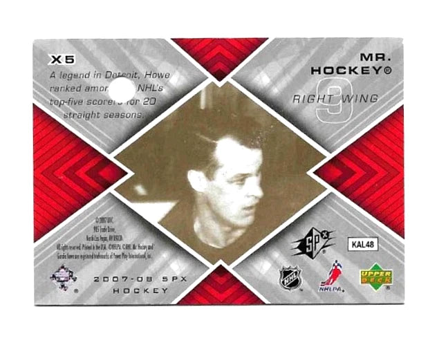 Gordie Howe® Autographed 2007-08 SPX #X5 Upper Deck Hockey Card