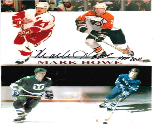 Mark Howe Autographed 8X10 Photo (w/"HOF 2011")