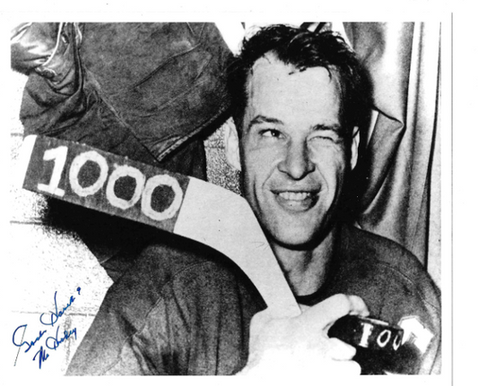 Gordie Howe® Autographed Red Wings 8X10 Photo (1,000th career point)