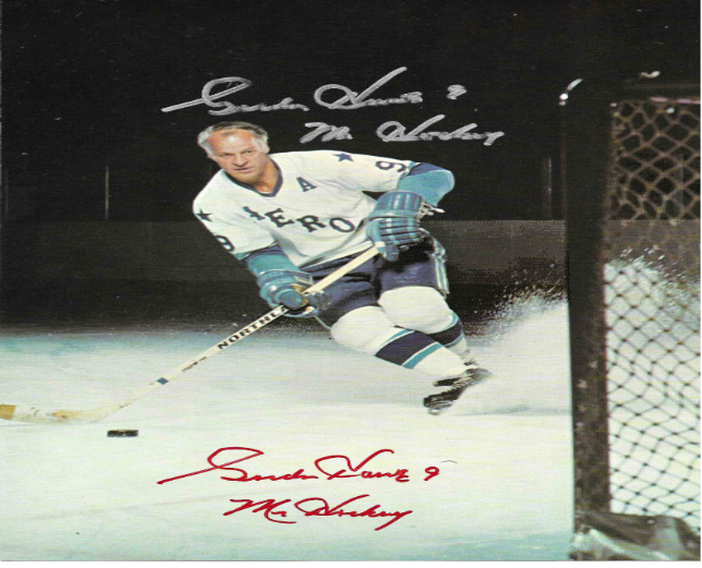 Gordie Howe® Autographed Aeros 8X10 Photo