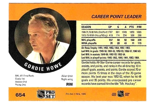 Gordie Howe® Autographed 1990-91 Pro Set #654 Hockey Card
