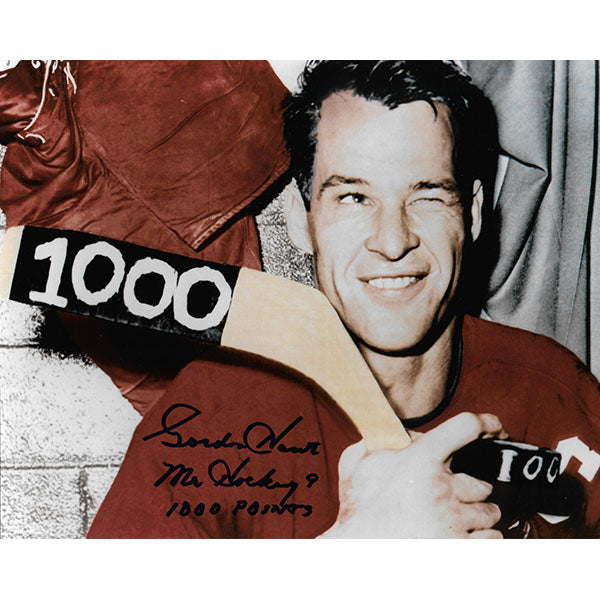 Gordie Howe® Autographed 8X10 Photo (1000th Point)