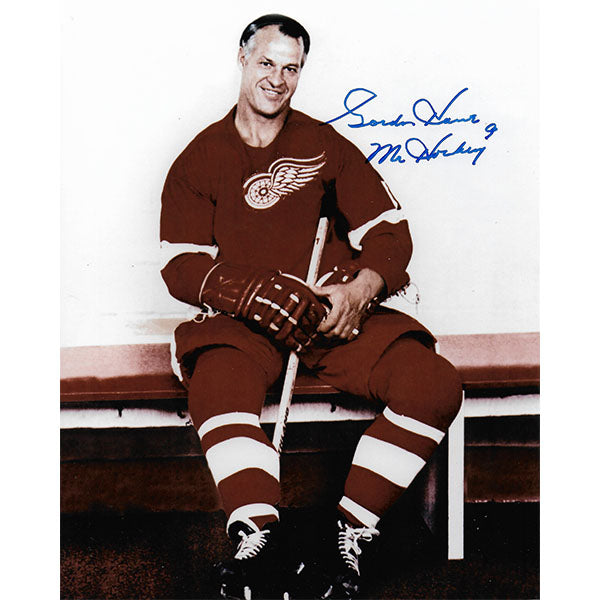 Gordie Howe® Autographed 8X10 Photo (Posed on Bench)