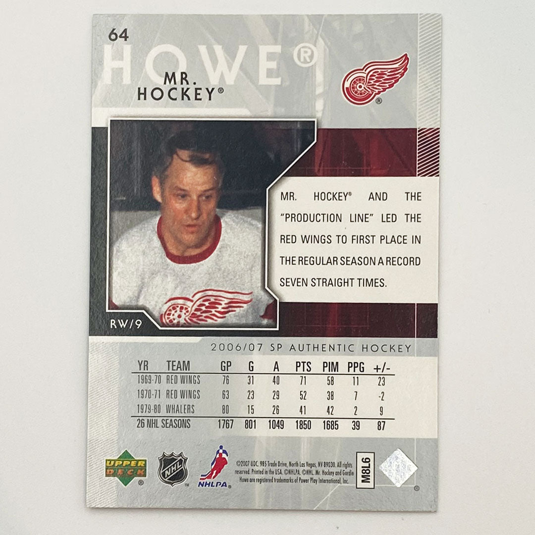 Gordie Howe® Autographed 2008-09 Upper Deck SP Authentic Hockey Card