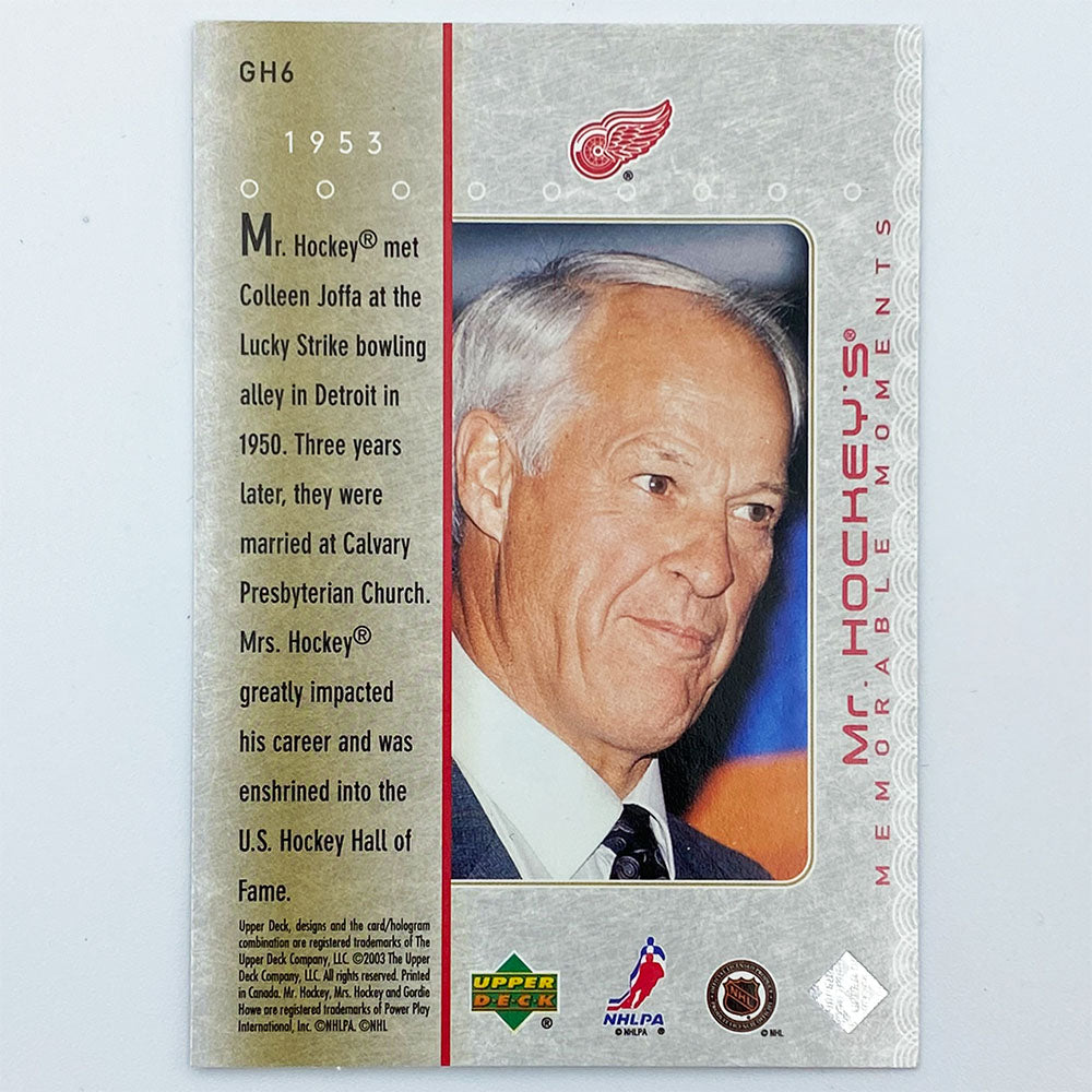 Gordie Howe® Autographed 2003-04 Upper Deck Mr. Hockey Memorable Moments Card